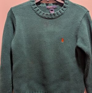 Polo Ralph Lauren Boys Small Green Crew Neck Knit Sweater